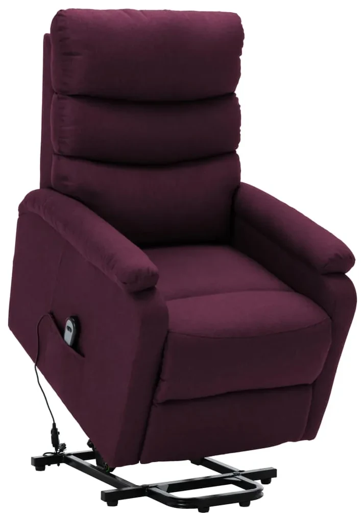 Fotoliu rabatabil cu ridicare pe verticală, violet, textil