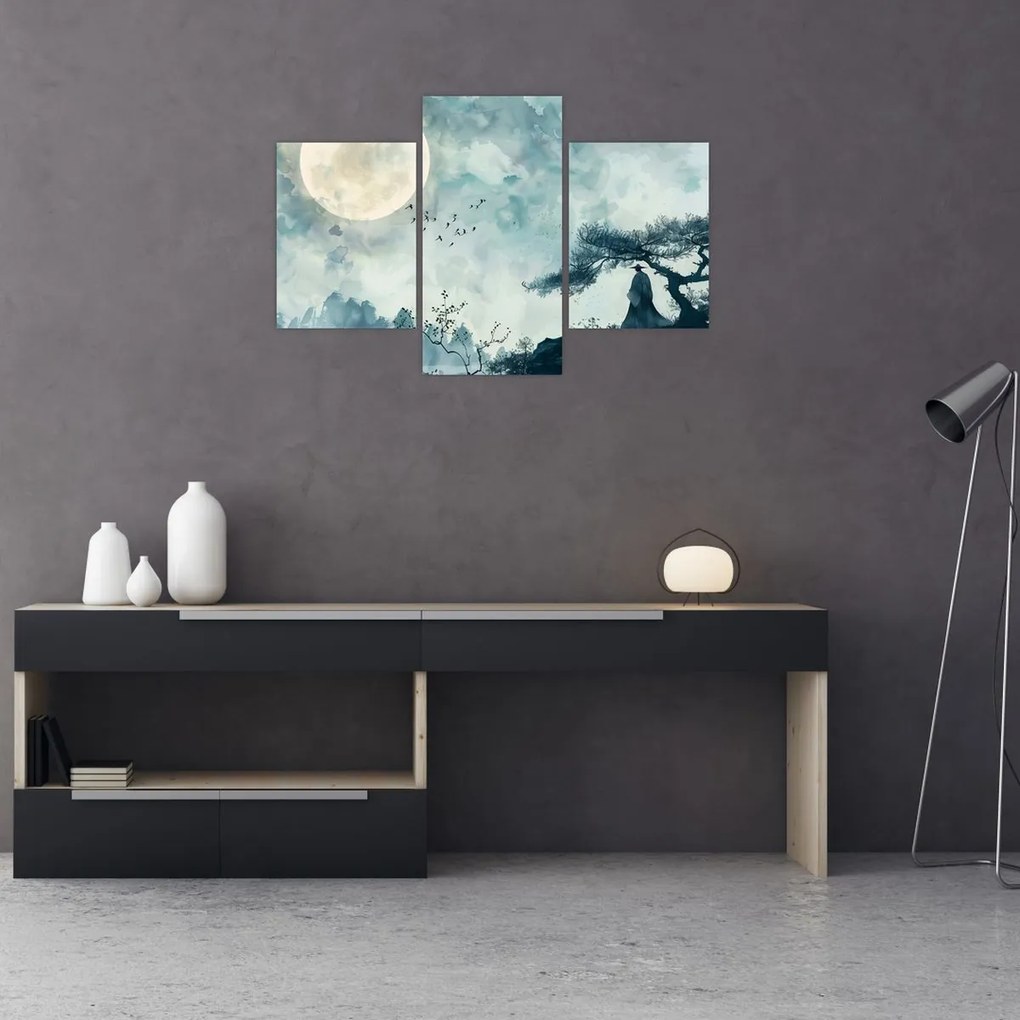 Tablou - Pictură cu lună plină (90x60 cm)