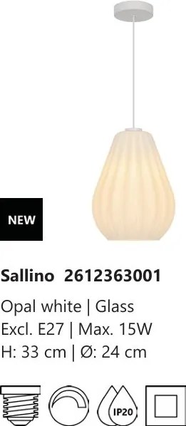 Lustra, Pendul cu abajur din sticla Sallino