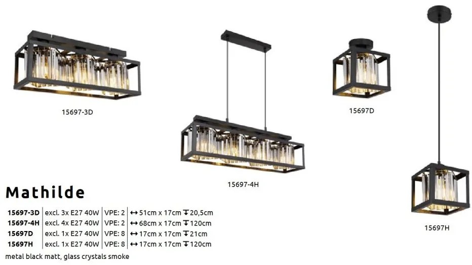 Pendul design modern Mathilde negru mat