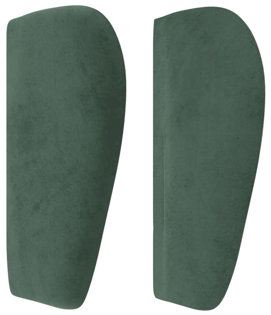 Tablie de pat cu aripioare verde inchis 163x23x78 88 cm catifea 1, Verde inchis, 163 x 23 x 78 88 cm