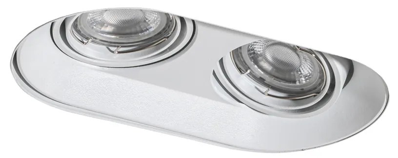 Spot încastrat rotund alb GU10 50mm cu 2 lumini - Hubs