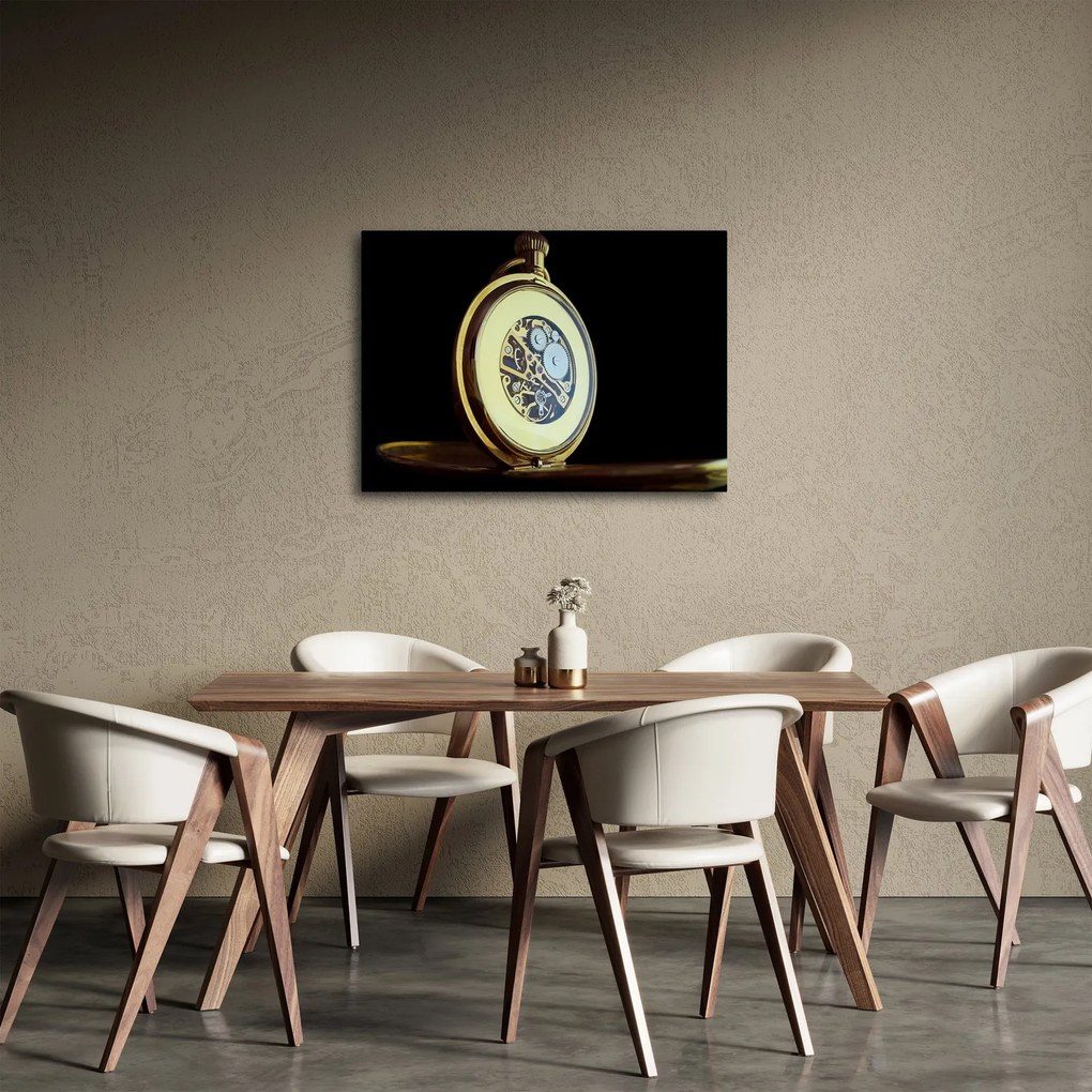 Tablou cu ceas de buzunar de aur (70x50 cm)