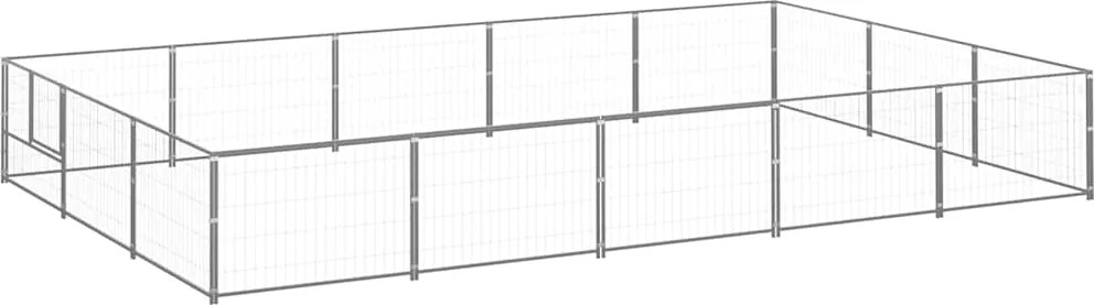 vidaXL Padoc pentru câini, argintiu, 15 m², oțel