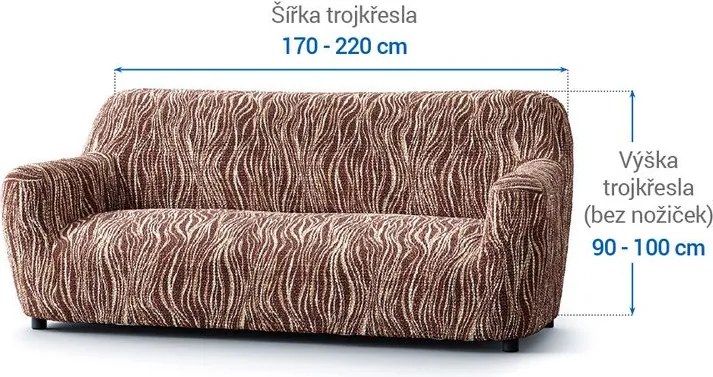 Gaico Huse bielastice UNIVERSO NOU dungi maro fotoliu triplu (l. 170 - 220 cm)