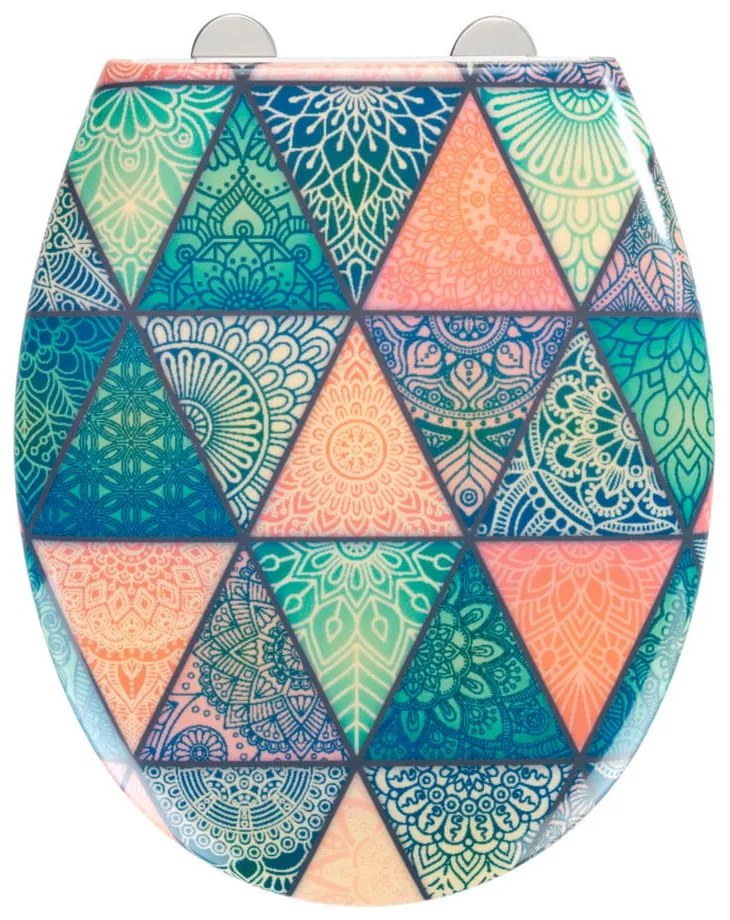 Capac WC cu închidere lentă Wenko Easy Geometry, 44,5 x 37 cm