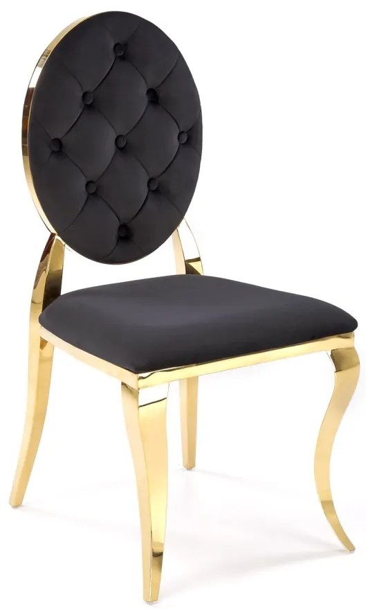 Scaun K556 velvet negru Blu19/auriu