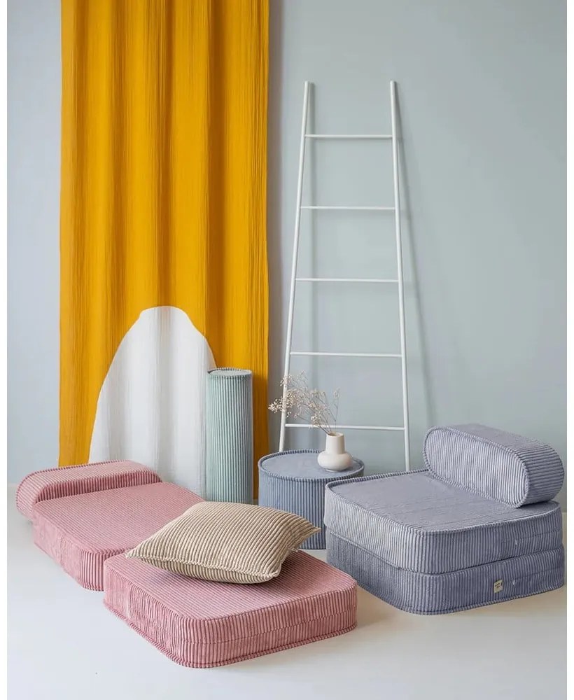 Pernă decorativă pentru copii maro deschis cu tapițerie din catifea reiată Block – Wigiwama