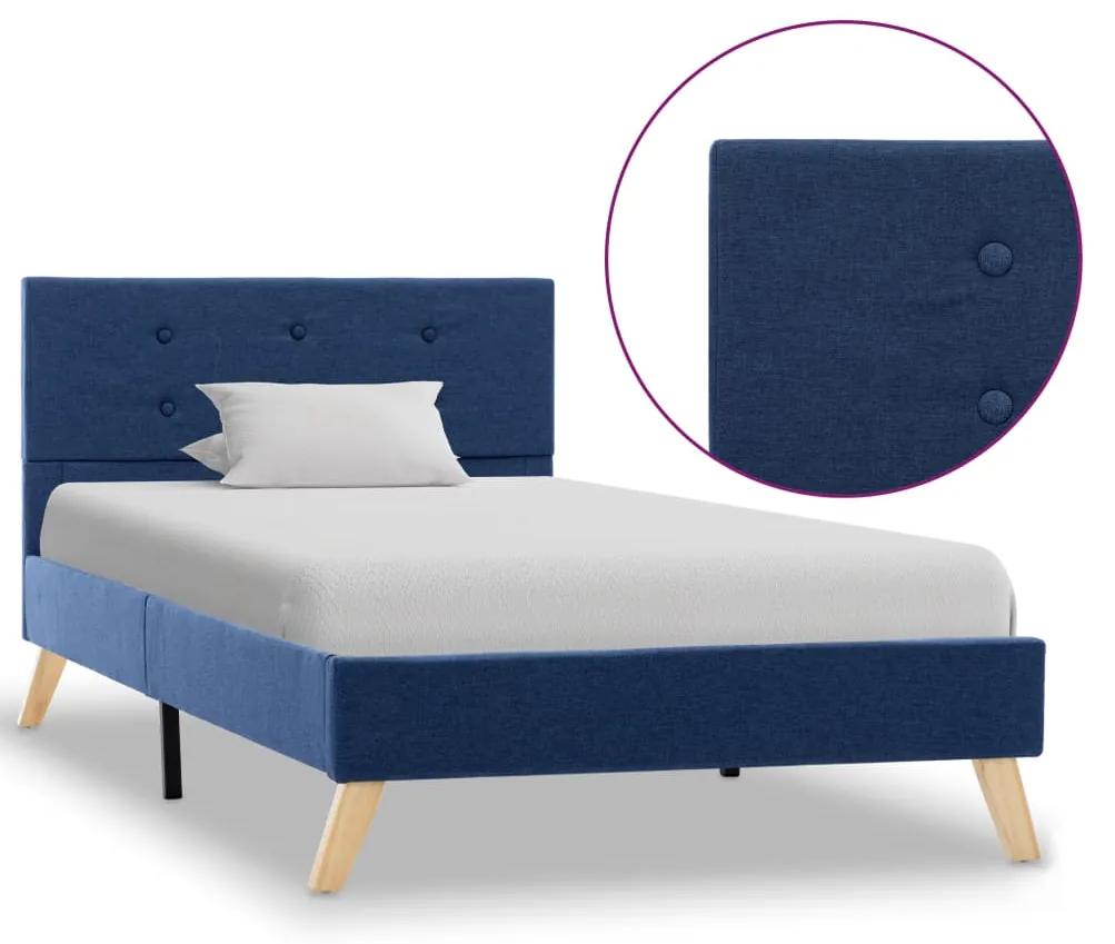 284822 vidaXL Cadru de pat, albastru, 90 x 200 cm, material textil