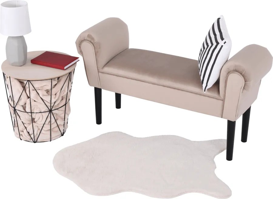 Bancă, catifea Velvet, grej/negru, BURDA