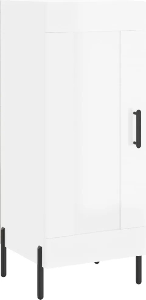 vidaXL Servantă, alb extralucios, 34,5x34x90 cm, lemn compozit