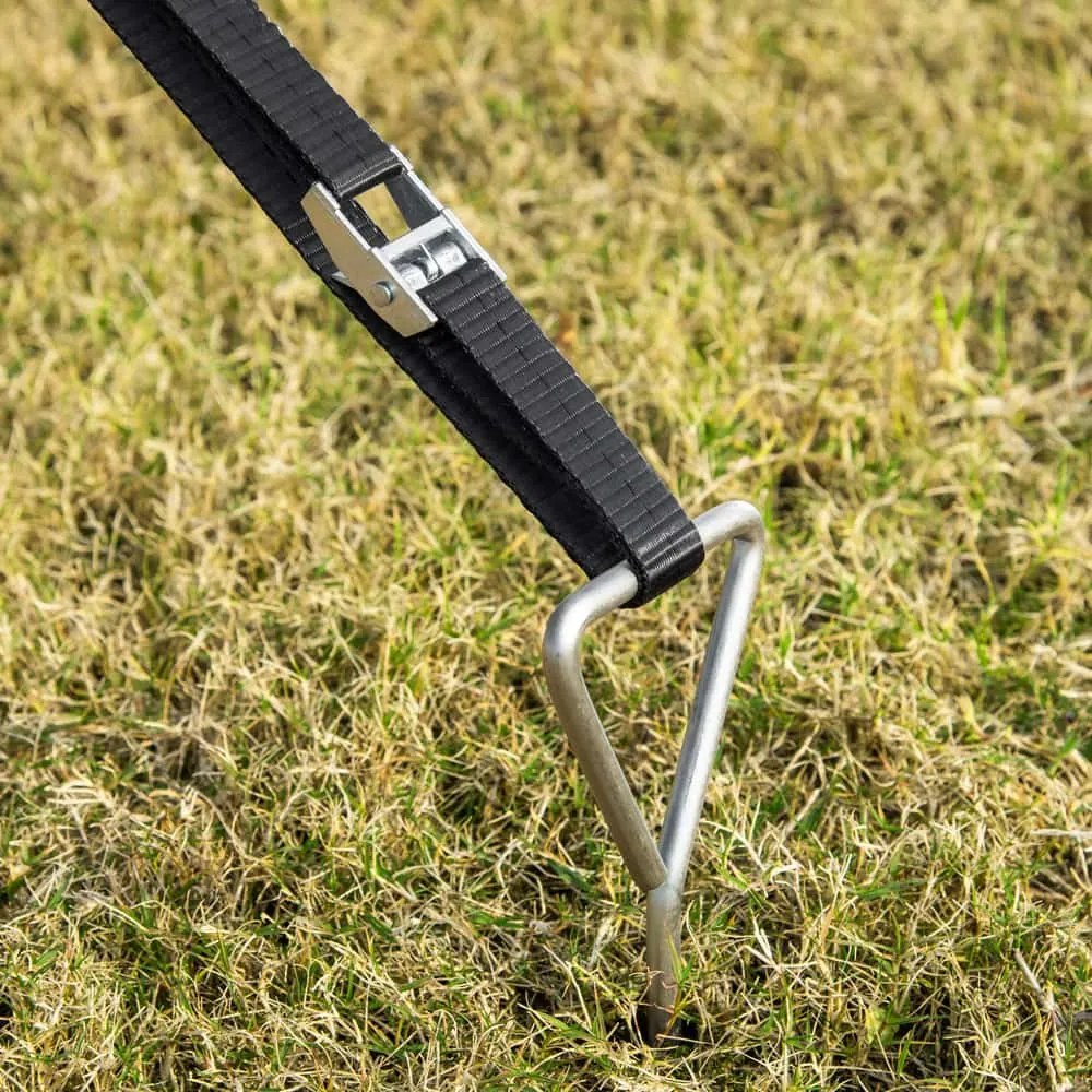 Set de ancore pentru sol, 4 bucăți, 42,5x8,5cm, argintiu Monzana