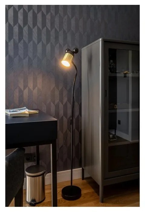 Lampadar negru/auriu cu abajur din metal (înălțime 133,5 cm) Mouse – GTV