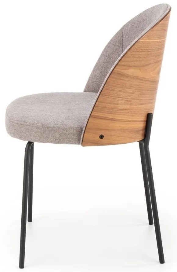 Scaun de bucaterie Pontus, gri/lemn natural