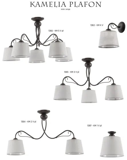 KAMELIA KM K V - Corp de iluminat perete 1xE27/60W/230V