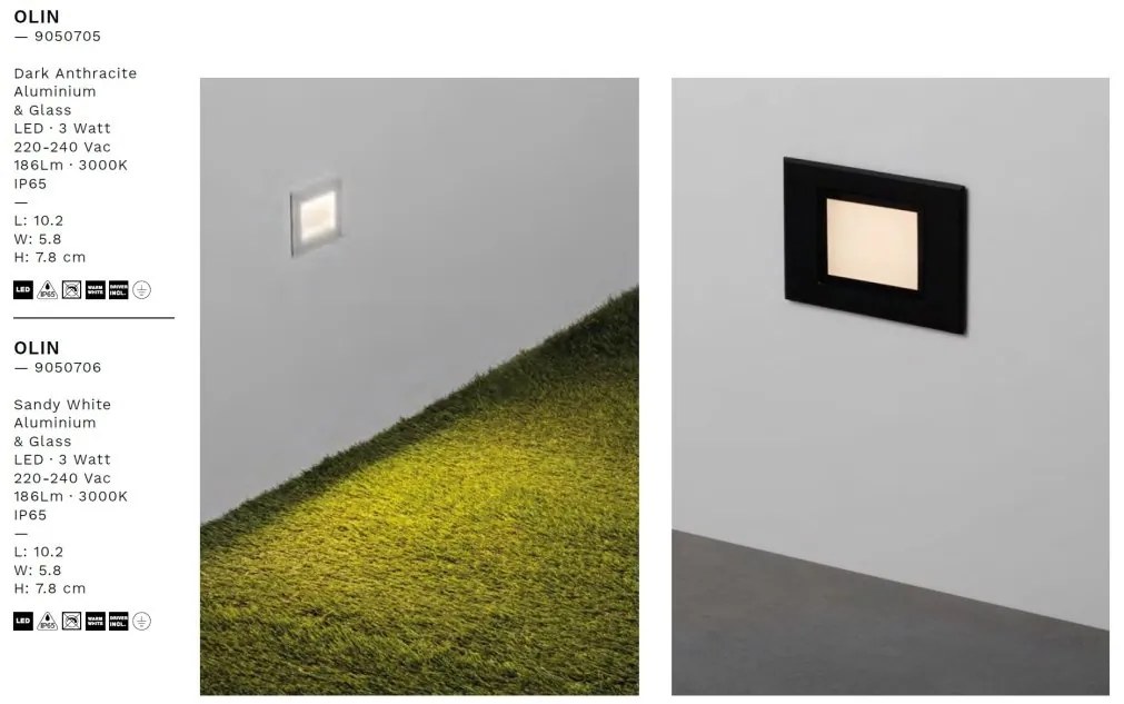 Spot LED incastrat iluminat exterior IP65 OLIN alb