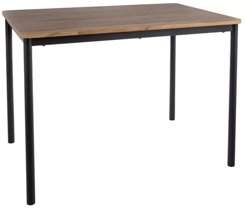 Set de masa 1 + 4, masa CITY 110x75 cm stejar artisan + scaun de masa crem RIFT cu picioare negre