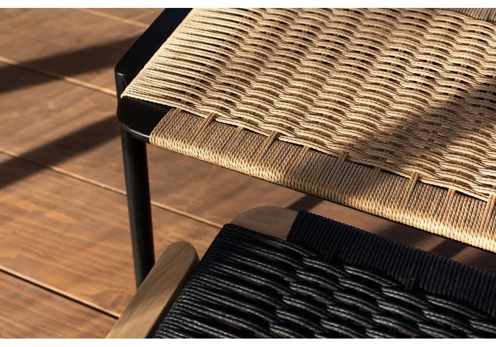 Bancă neagră/în culoare naturală Klupa – Gazzda