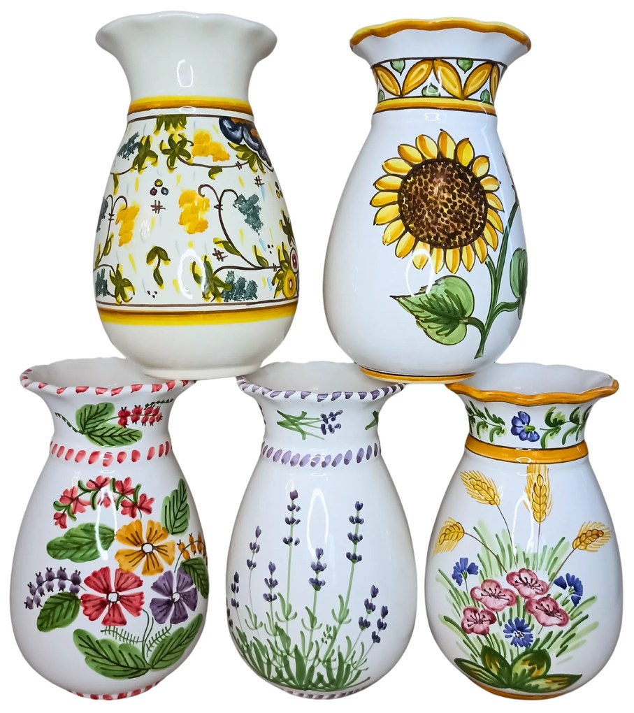 Vază ceramică striată model Flori de Câmp 20cm