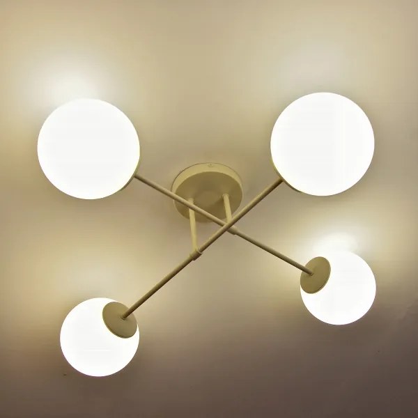 Plafonieră aplicată MOON 4xE27/15W/230V crem