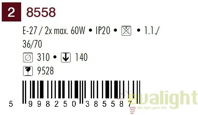 Plafoniera clasica, diam. 31cm, Orchidea 8558 RX
