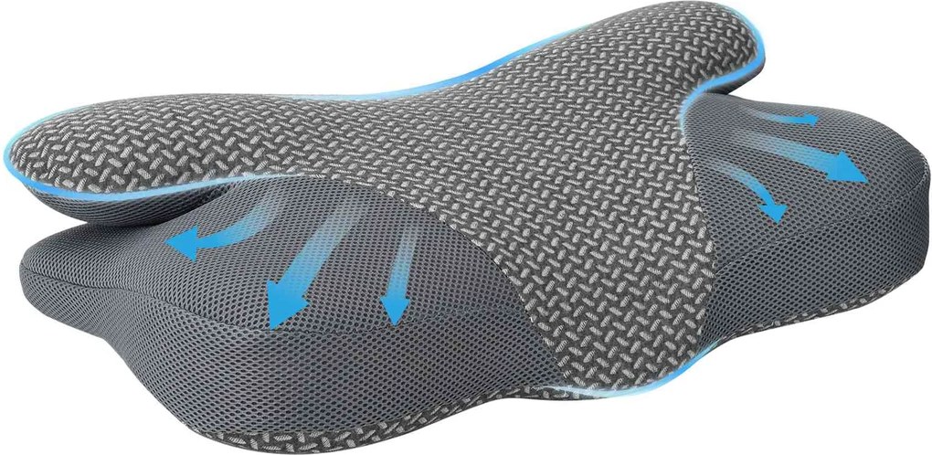 vidaXL Perna pentru gât Gri 58 x 36 x 13 cm Spumă cu Memorie