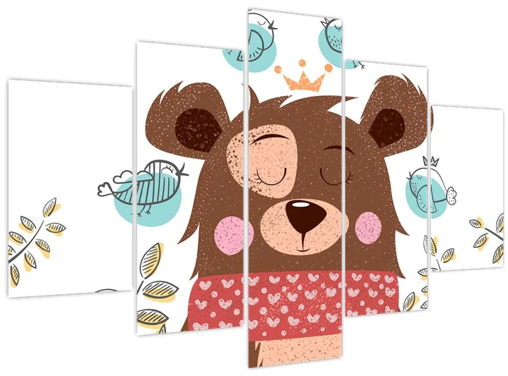 Tablou - Ursulețul cu păsărele (150x105 cm)