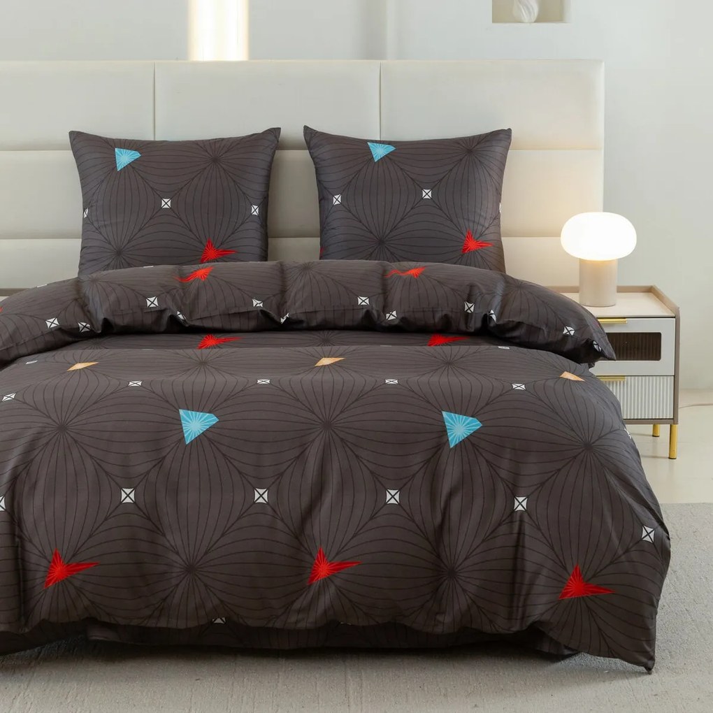 Lenjerie de pat din microfibra ORBITA gri inchis Dimensiune lenjerie de pat: 2 buc 70 x 80 cm | 160 x 200 cm