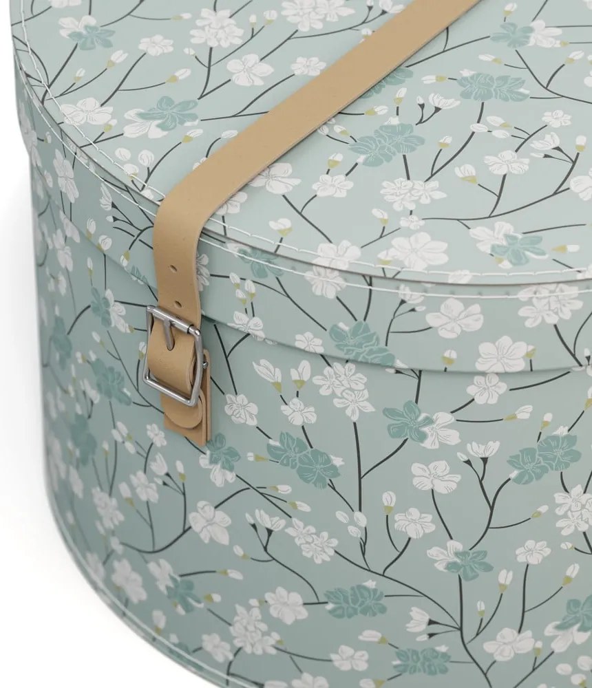 Cutii de depozitare verde-deschis 2 buc. din carton cu capac ø 37,5x25,5 cm Rut Paper Laminate – Bigso