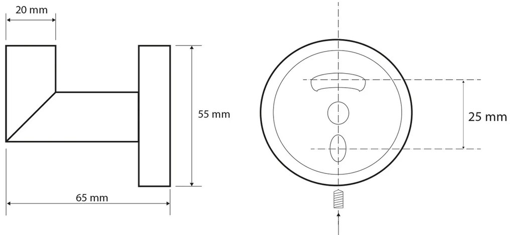 SAPHO XB201 X-Round Cârlig negru, negru