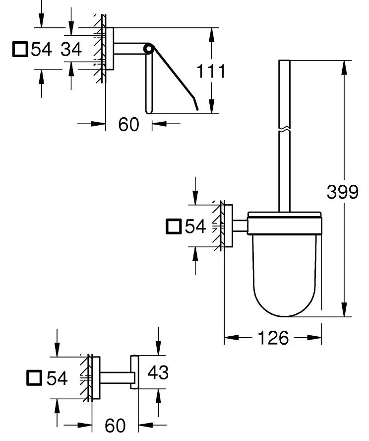 Grohe Start Cube set de accesorii 3 in 1 negru 411232430