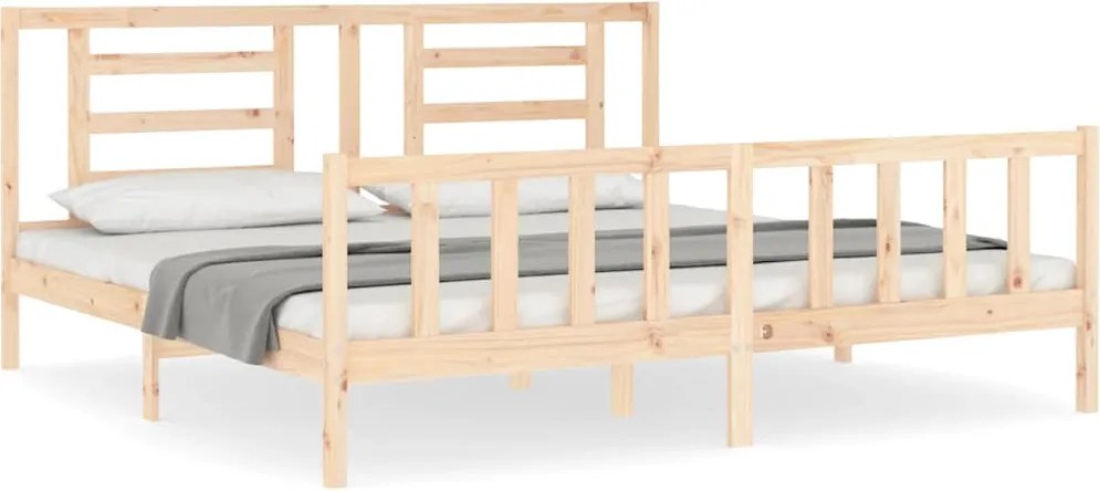 vidaXL Cadru de pat fără saltea, 200x200 cm, lemn masiv pin