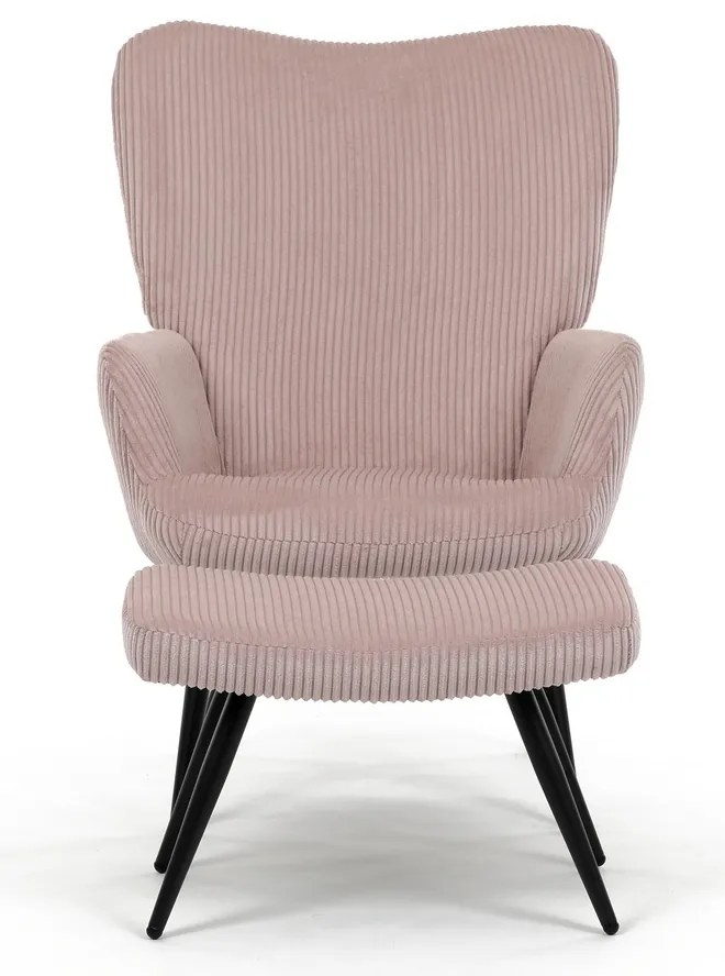 Fotoliu relaxant cu suport pentru picioare L7285PINK6, roz