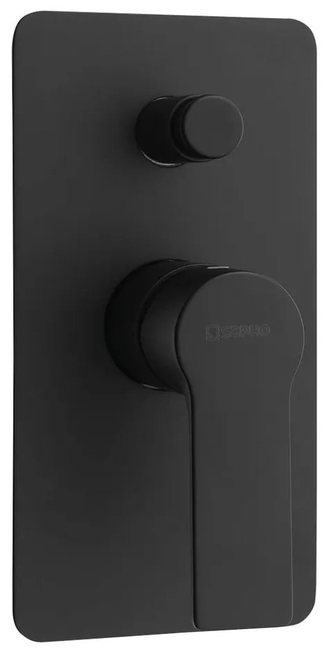 Baterie negru-mat pentru duș încastrată (2 ieșiri) Pax – Sapho