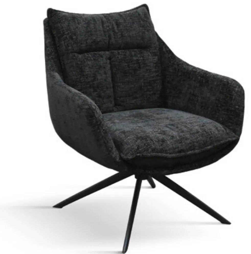 Fotoliu Magnum, structura metalica, din tesatura - NEGRU