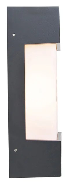 Aplică de perete exterioară gri închis IP54 cu senzor crepuscular - Tide