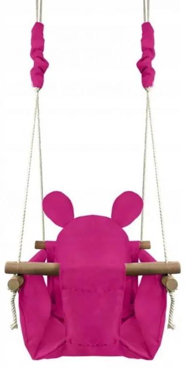 Leagăn pentru copii în formă de ursuleț roz
