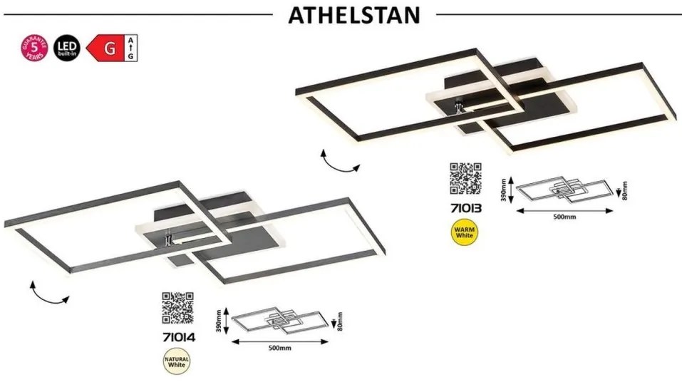 Plafoniera LED moderna Athelstan argintiu