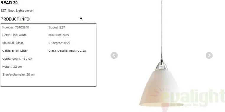 Pendul modern diam.20cm Read sticla alba 73163010NL
