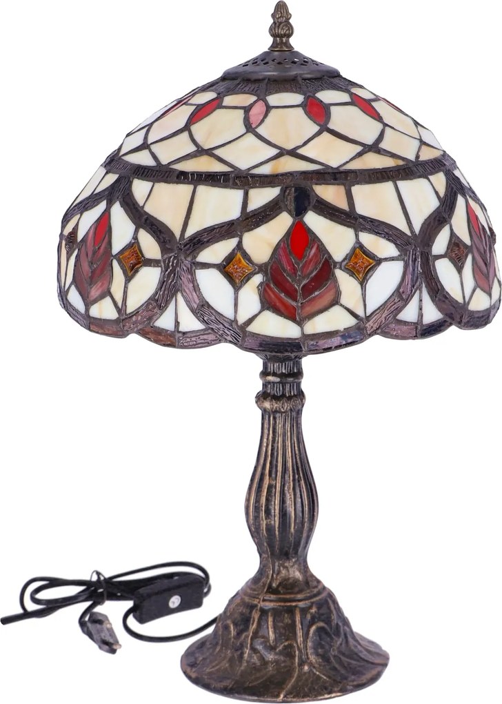 Lampa de masa Tiffany Leaf h 45 cm ,abajur 30 cm