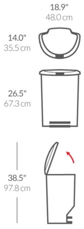 Simplehuman Coș de gunoi cu pedală 50 l, negru