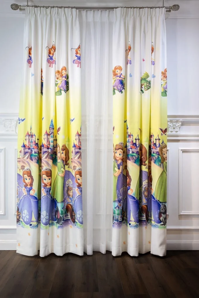 Set Complet Perdea + Draperie dormitor pentru copii Sofia - 400 cm