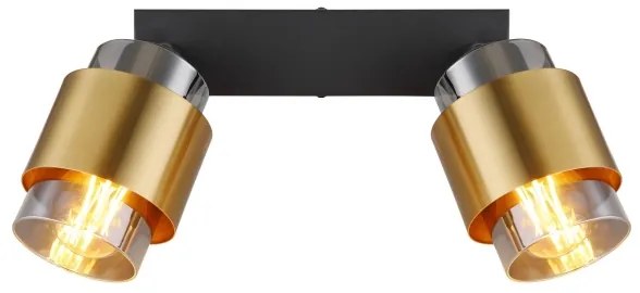 Spot MILLEY 2xE27/40W/230V negru/alamă Globo 15560-2