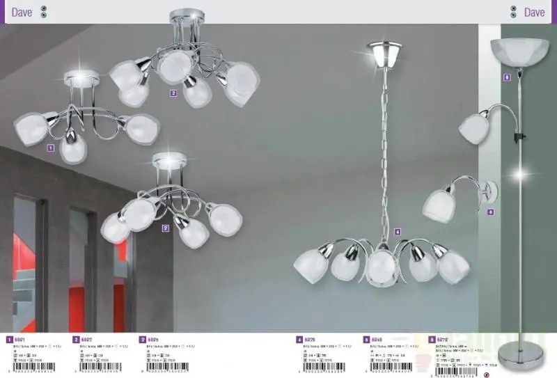 Candelabru cu 5 brate, diametru 54cm, Dave 6839 RX