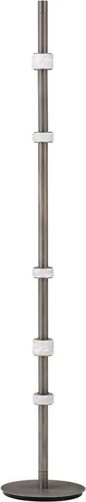 Lampadar tub subtire aluminiu gri inchis si alabastru LED MARLOW