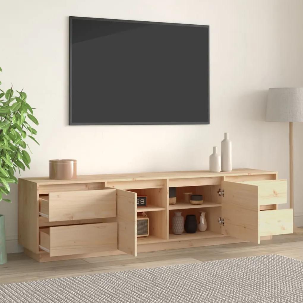 Comoda TV, 176x37x47,5 cm, lemn masiv de pin 1, Maro