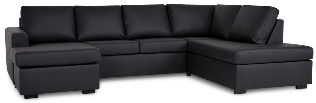 Colțar Scandinavian Choice C124Negru, 254x194x83cm, Picioare: Lemn