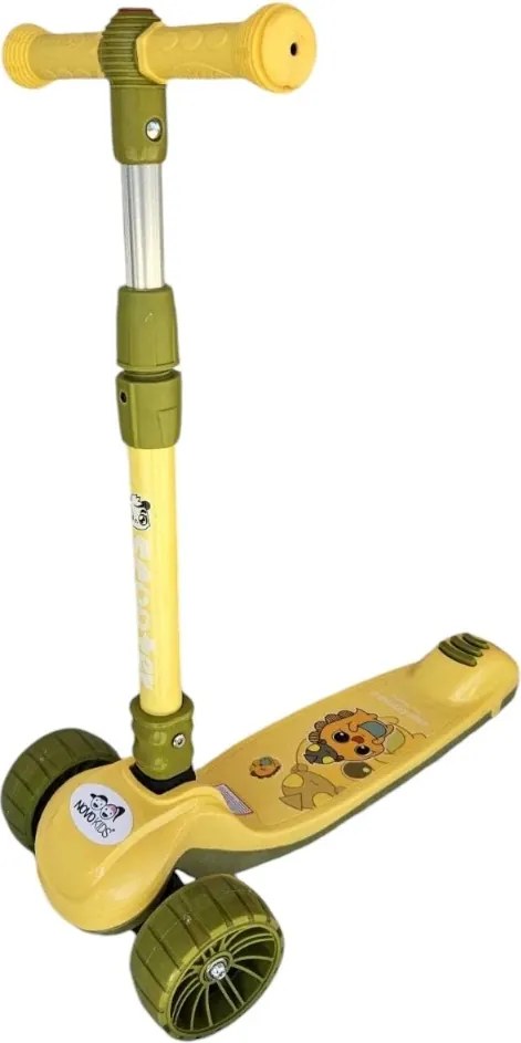 Trotineta copii cu roti luminoase din silicon NOVOKIDS™ Mini Scooter 8150, Cu melodii si lumini, 3 roti, Pliabila, Maner reglabil pe inaltime, Maxim