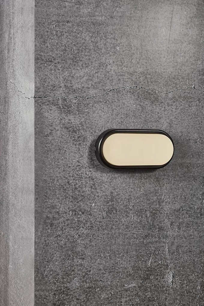Aplica LED de perete pentru iluminat exterior design modern IP54 Cuba Energy Oval negru 2019181003 NL