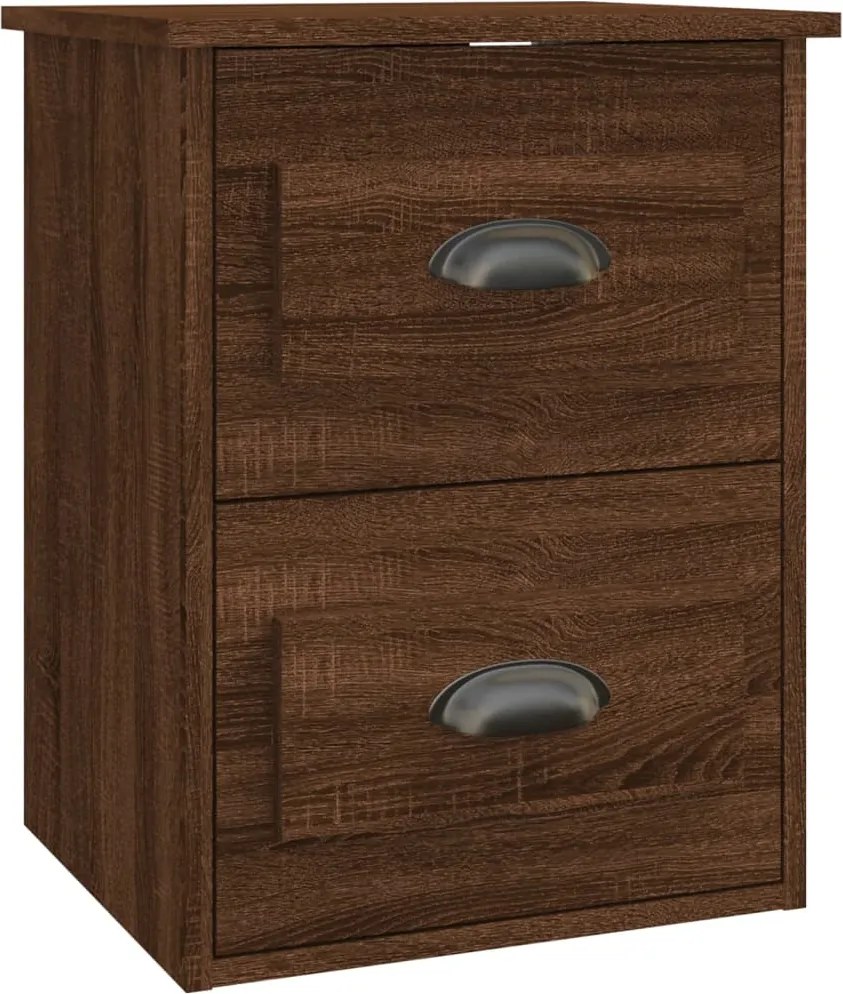 vidaXL Noptieră suspendată pe perete, stejar maro, 41,5x36x53 cm